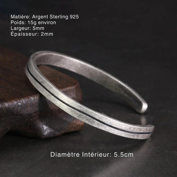 Bracelet Jonc Argent Ancien Viking - Ginnungagap