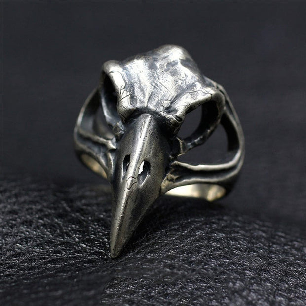 Bague Viking Crâne de Corbeau Argent Sterling 925 / Argent / 9
