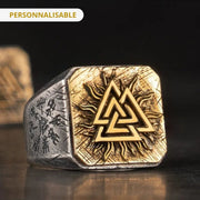 Bague Viking L'Eclat d'Odin Argent Sterling 925 / Argent et or / Chevalière