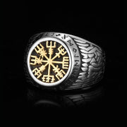  Bague Viking Le Chemin de Vegvisir Acier Inoxydable de Haute Qualité / Argent / 7