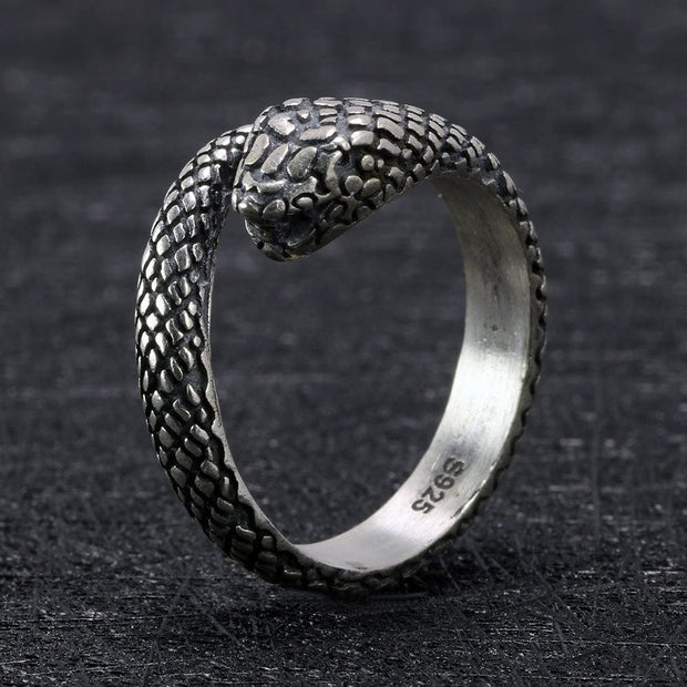 Bague Viking Le Serpent de la Mer du Nord Argent Sterling 925 / Argent / 7