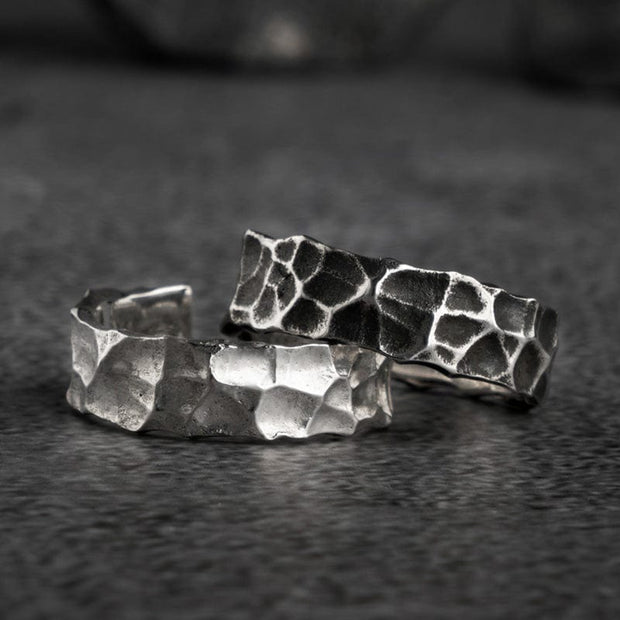 Bague Viking Les Coups de Thor Argent Sterling 925 / Argent Foncé Taille S / M / 7-8