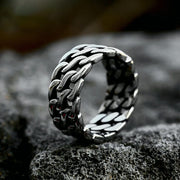 Bague Viking Les exploits de Ragnar Acier Inoxydable de Haute Qualité / Argent / 7