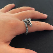Bague Viking Squelette du Dragon Fafnir Argent Sterling 925 / Argent / Ajustable