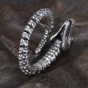 Bague Viking Squelette du Dragon Fafnir Argent Sterling 925 / Argent / Ajustable