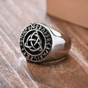 Bague Viking Triquetra Acier Inoxydable de Haute Qualité / Argent / 7