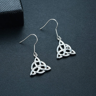 Boucles d'Oreilles Viking Triquetra Argent Sterling 925 / Argent