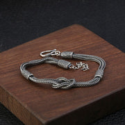 Bracelet Viking 4 Phases de la Vie de Ragnar Argent Sterling 925 / Argent / Ajustable