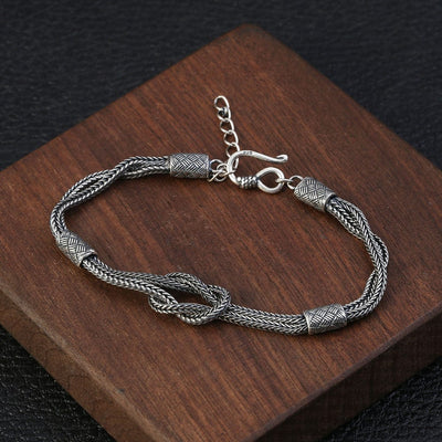Bracelet Viking 4 Phases de la Vie de Ragnar Argent Sterling 925 / Argent / Ajustable