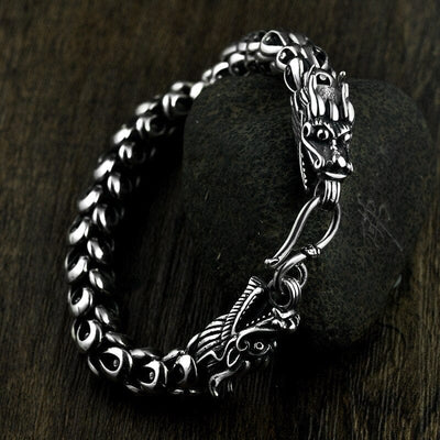 Bracelet Viking Fafnir et Nidhogg Argent Sterling 925 / 5mm / 18cm