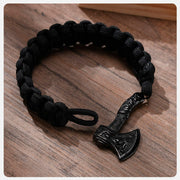Bracelet viking Hache en Acier Inoxydable de couleur Noir