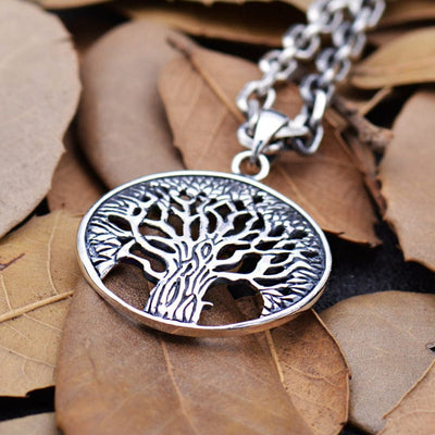 Collier Viking Arbre de Vie Yggdrasil Argent Sterling 925 / Argent / 2.5cm Diamètre