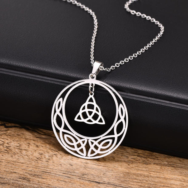 Collier Viking L’Amulette de Freyja Acier Inoxydable de Haute Qualité / 50cm / Argent