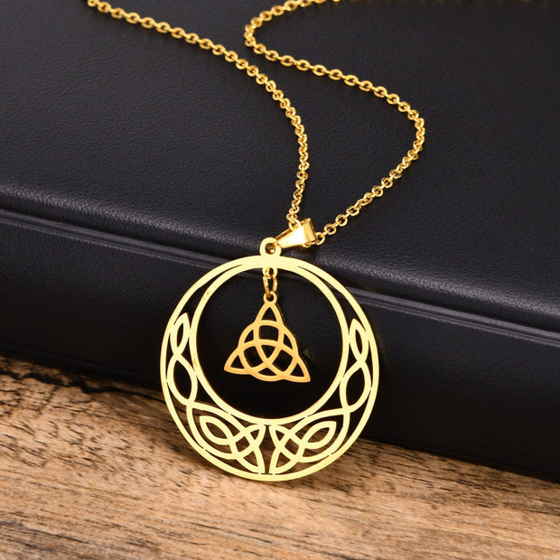 Collier Viking L’Amulette de Freyja Acier Inoxydable de Haute Qualité / 50cm / Or