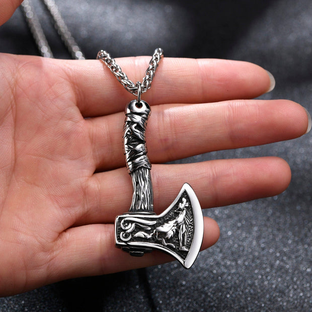 Collier Viking L’Arme de Sang Acier Inoxydable de Haute Qualité / 60cm / Argent