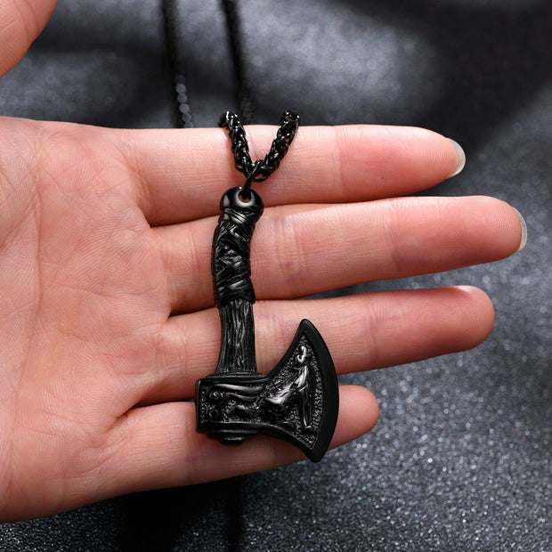 Collier Viking L’Arme de Sang Acier Inoxydable de Haute Qualité / 60cm / Noir