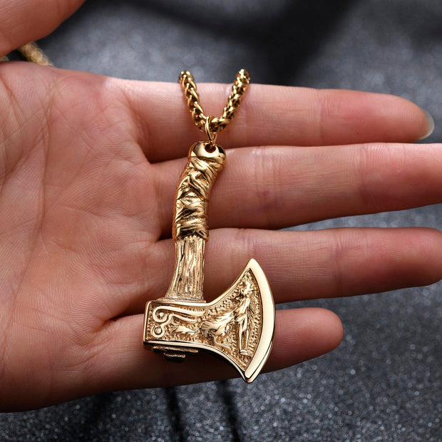 Collier Viking L’Arme de Sang Acier Inoxydable de Haute Qualité / 60cm / Or