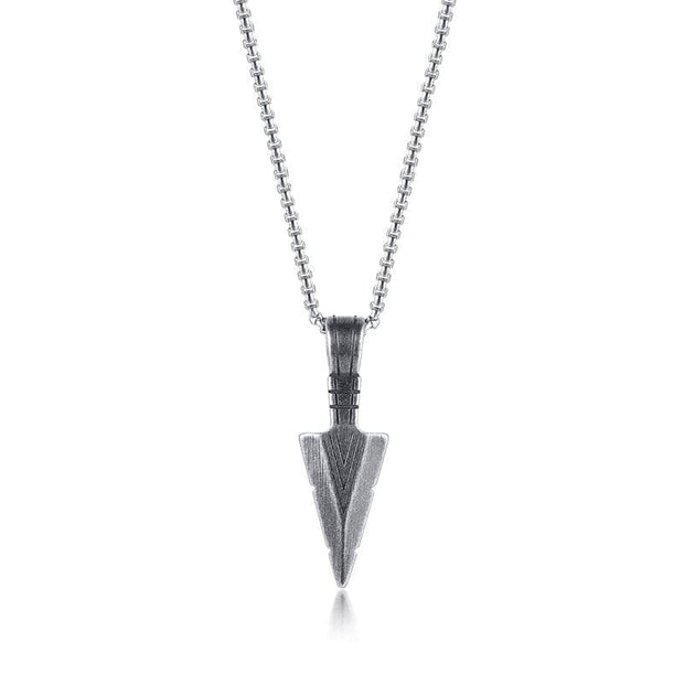 Collier Viking L'Épée de Lagertha Acier Inoxydable de Haute Qualité / 60 cm / Argent clair mat