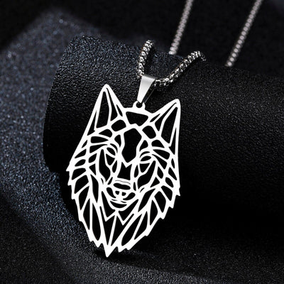Collier Viking L’Intelligence de Fenrir  Acier Inoxydable de Haute Qualité / 60cm / Argent