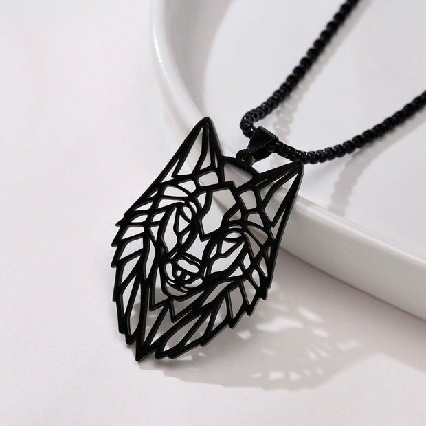 Collier Viking L’Intelligence de Fenrir  Acier Inoxydable de Haute Qualité / 60cm / Noir