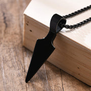 Collier Viking Pointe de Loup Acier Inoxydable de Haute Qualité / Noir / 60cm